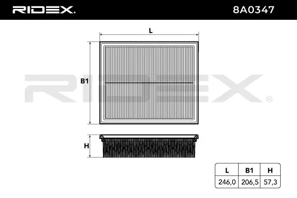 Filtro de ar 8A0347 Ridex