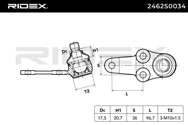 Suporte de esfera inferior Ridex 2462S0034 preço, a partir de 14,59 USD