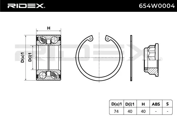 654W0004 Ridex Rolamento de cubo dianteiro