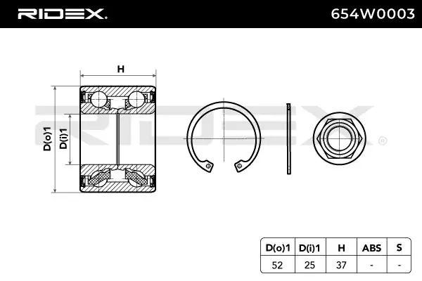 654W0003 Ridex Rolamento de cubo traseiro
