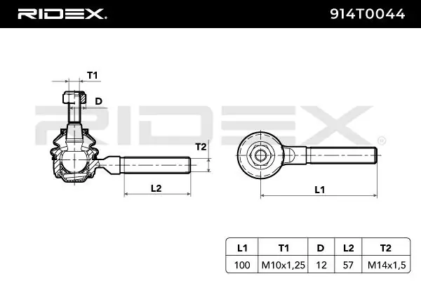 914T0044 Ridex Ponta externa da barra de direção
