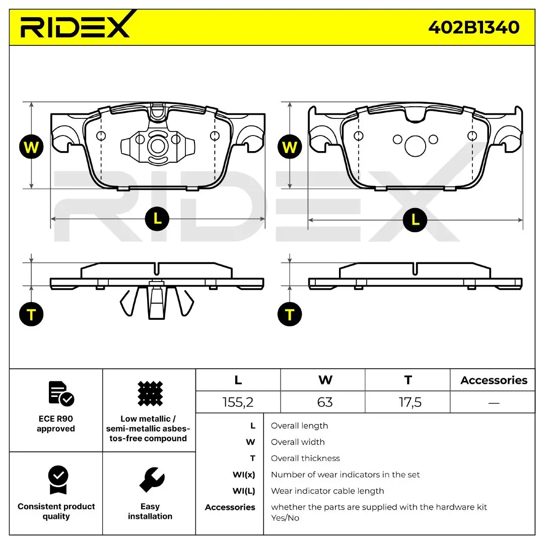 Compre 402B1340 Ridex Sapatas do freio dianteiras de disco