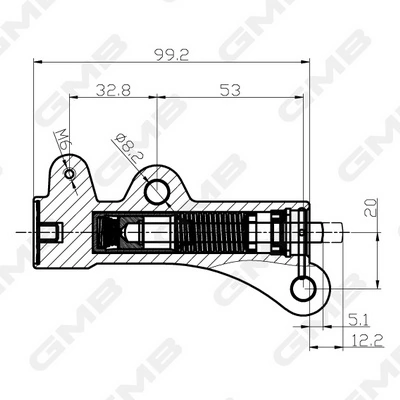 Reguladora de tensão da correia do mecanismo de distribuição de gás Mitsubishi Pajero IV SHORT V80