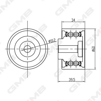 Compre GT40960 GMB Rolo parasita da correia do mecanismo de distribuição de gás