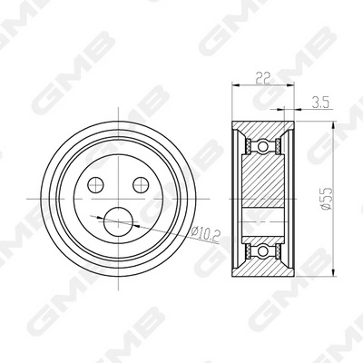 Compre GT60090 GMB Rolo de reguladora de tensão da correia do mecanismo de distribuição de gás