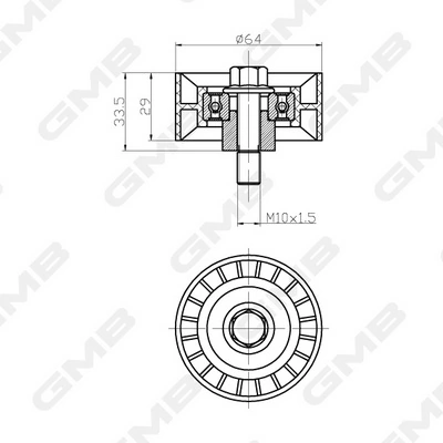 Compre GT80750 GMB Rolo parasita da correia do mecanismo de distribuição de gás