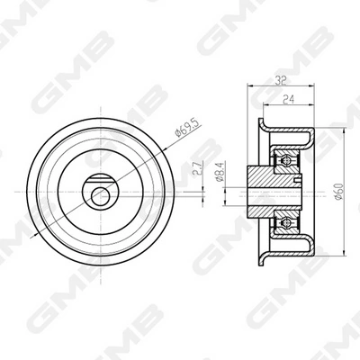 Compre GT60790 GMB Rolo de reguladora de tensão da correia da Bomba de Combustível de Pressão Alta
