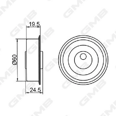 Rolo de reguladora de tensão da correia de equilibração GMB GT10040