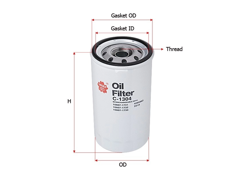 Filtro de óleo S156071733 Toyota