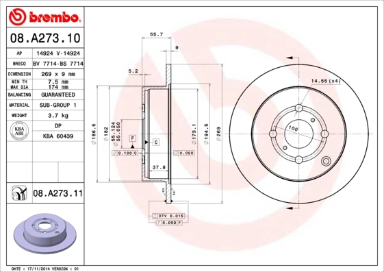 08A27311 Brembo