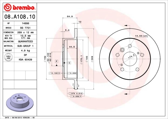 08A10810 Brembo