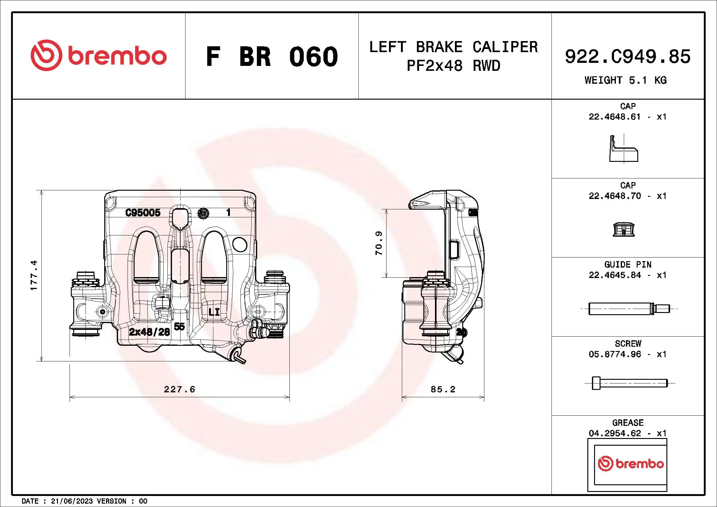 Suporte do freio dianteiro esquerdo A9074212400 Mercedes