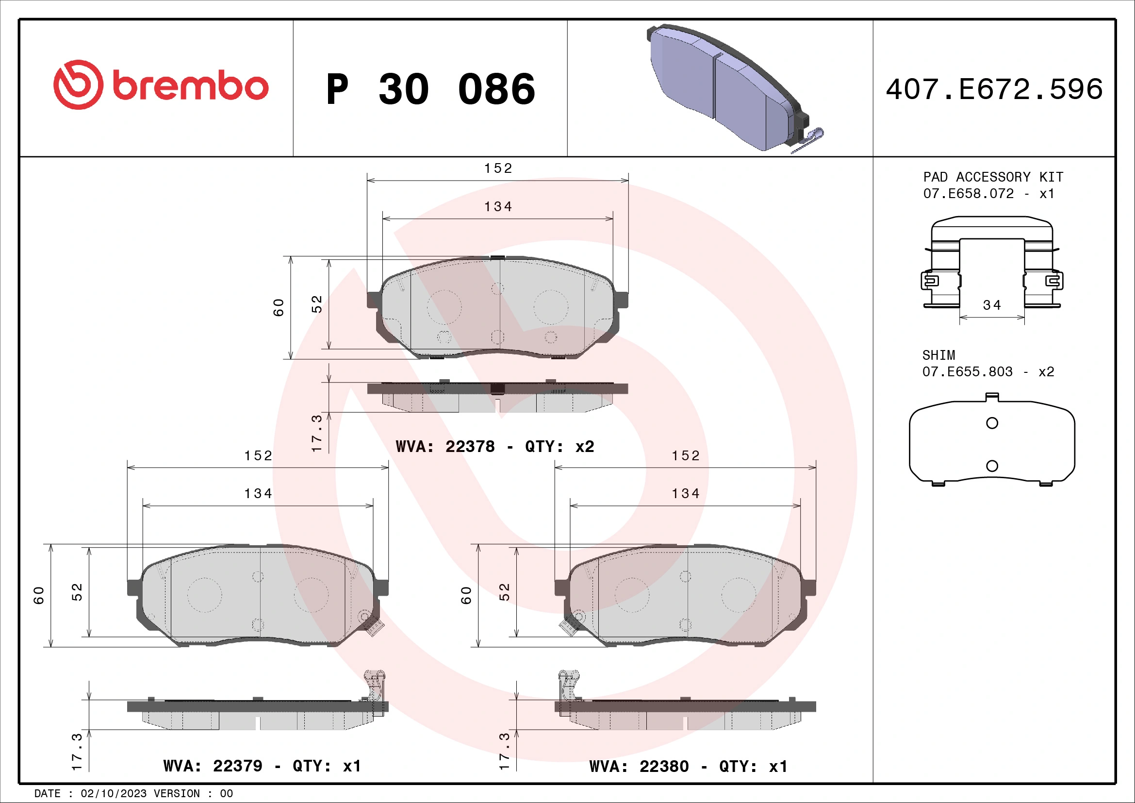 P30086 Brembo