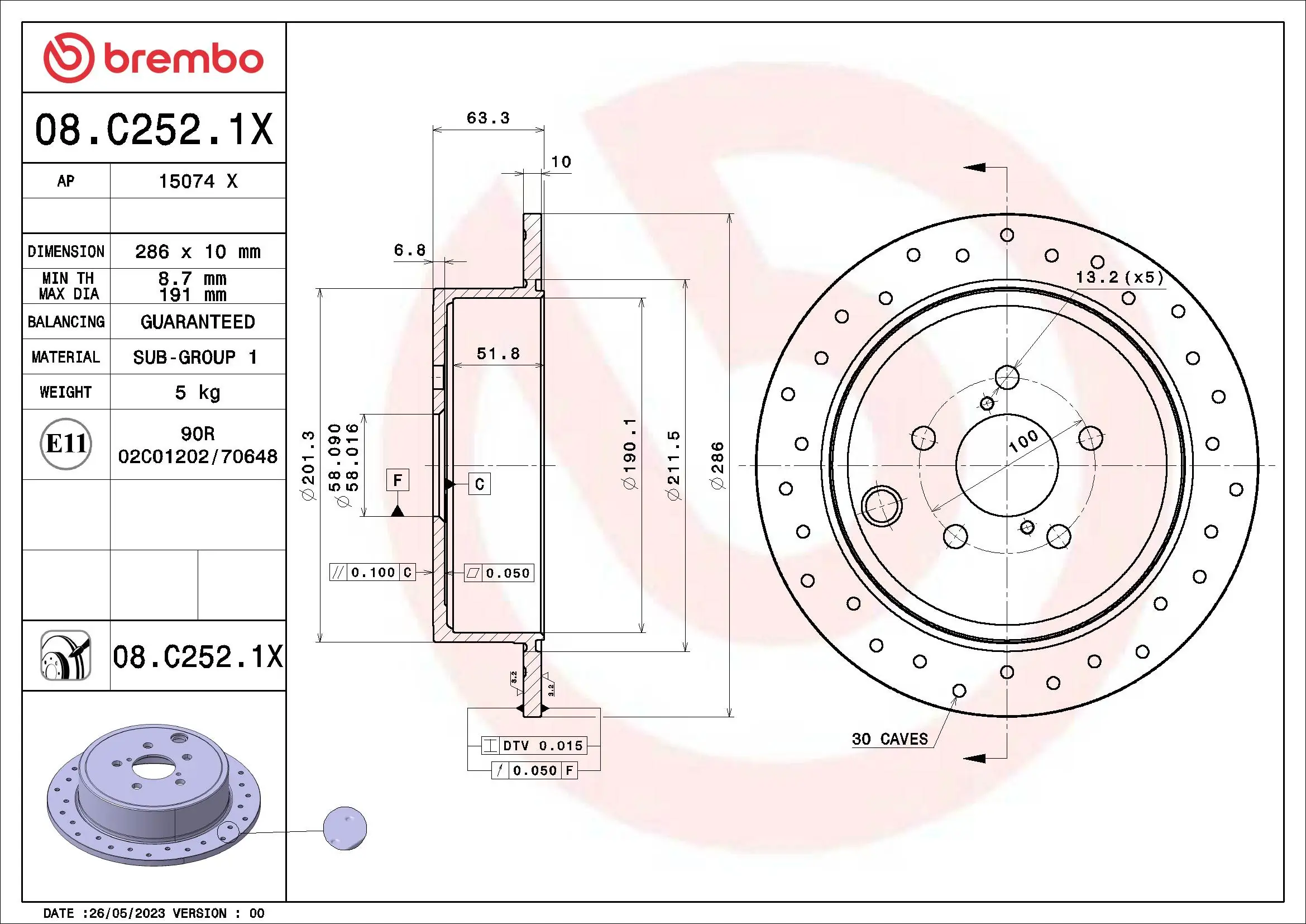 08C2521X Brembo