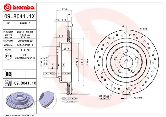 09B0411X Brembo