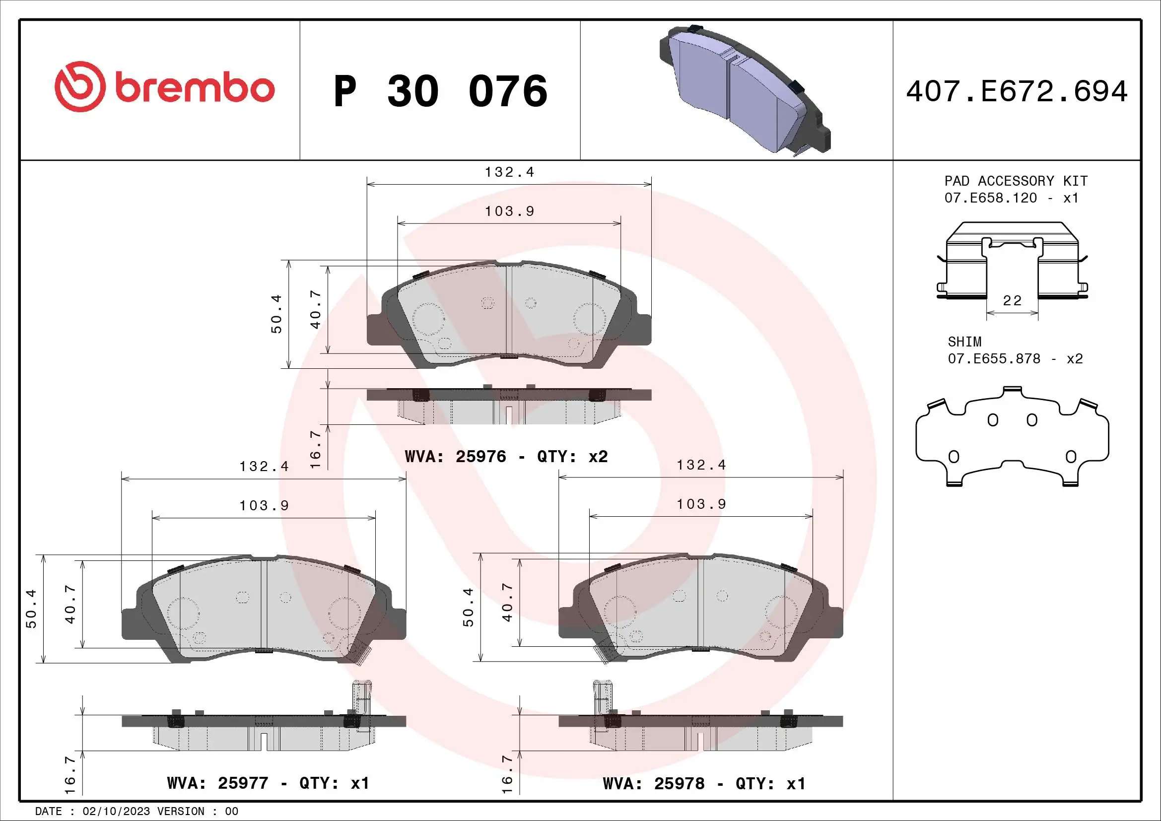 P30076 Brembo