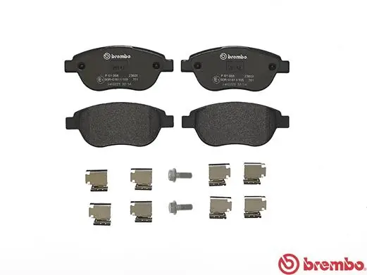 P61068 Brembo Sapatas do freio dianteiras de disco