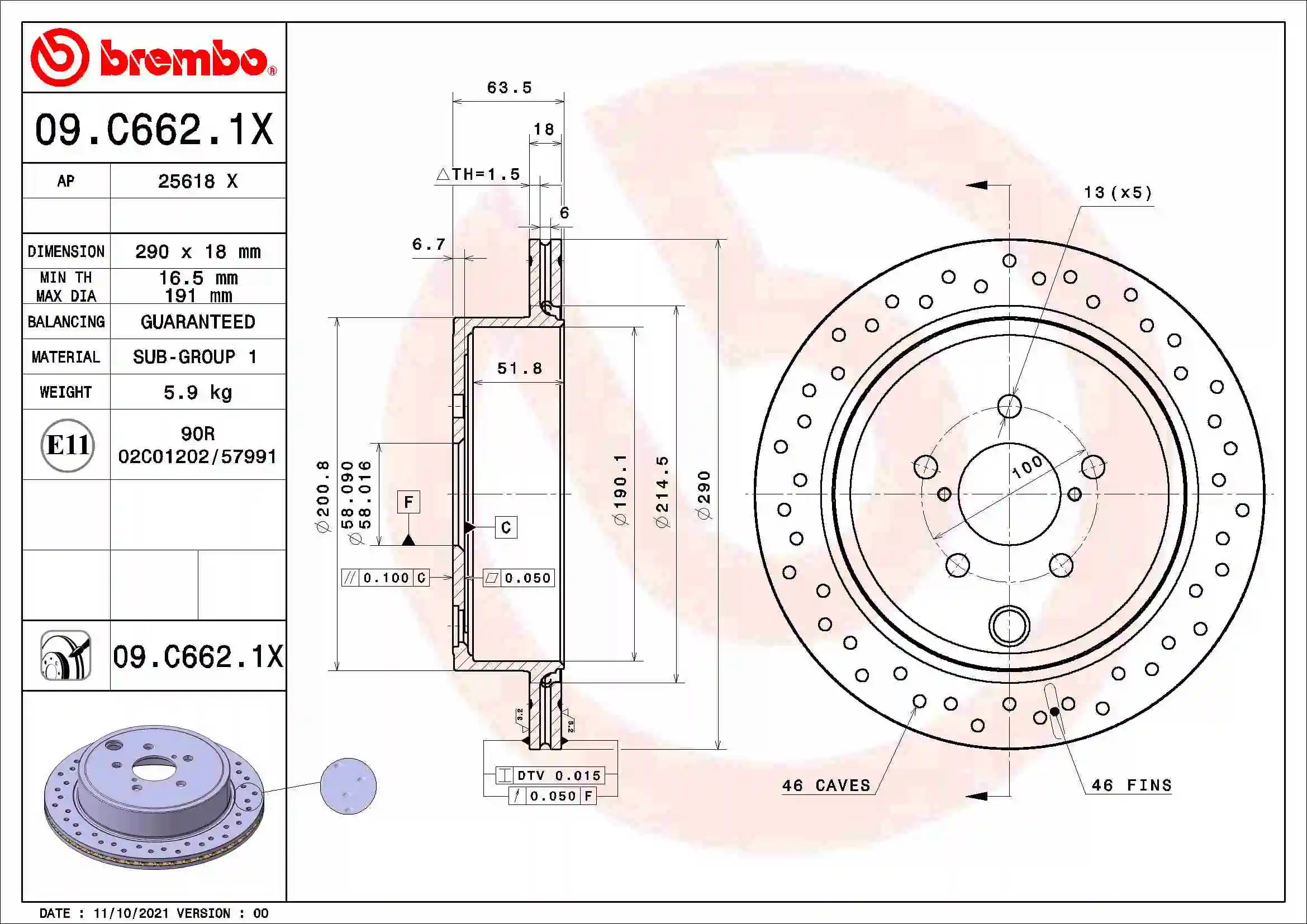 09C6621X Brembo