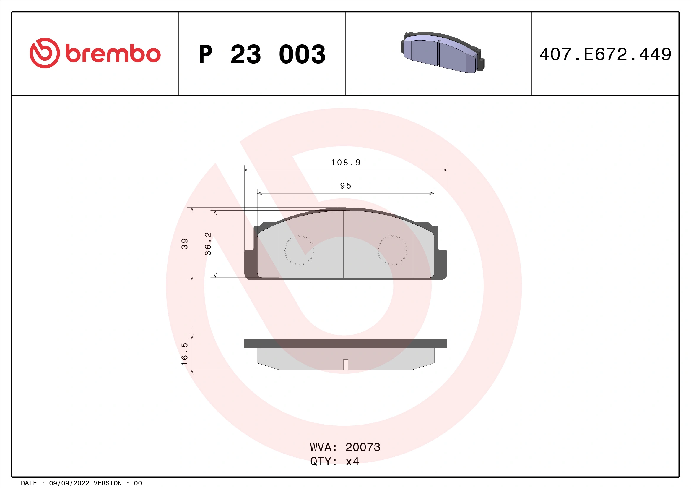 P23003 Brembo