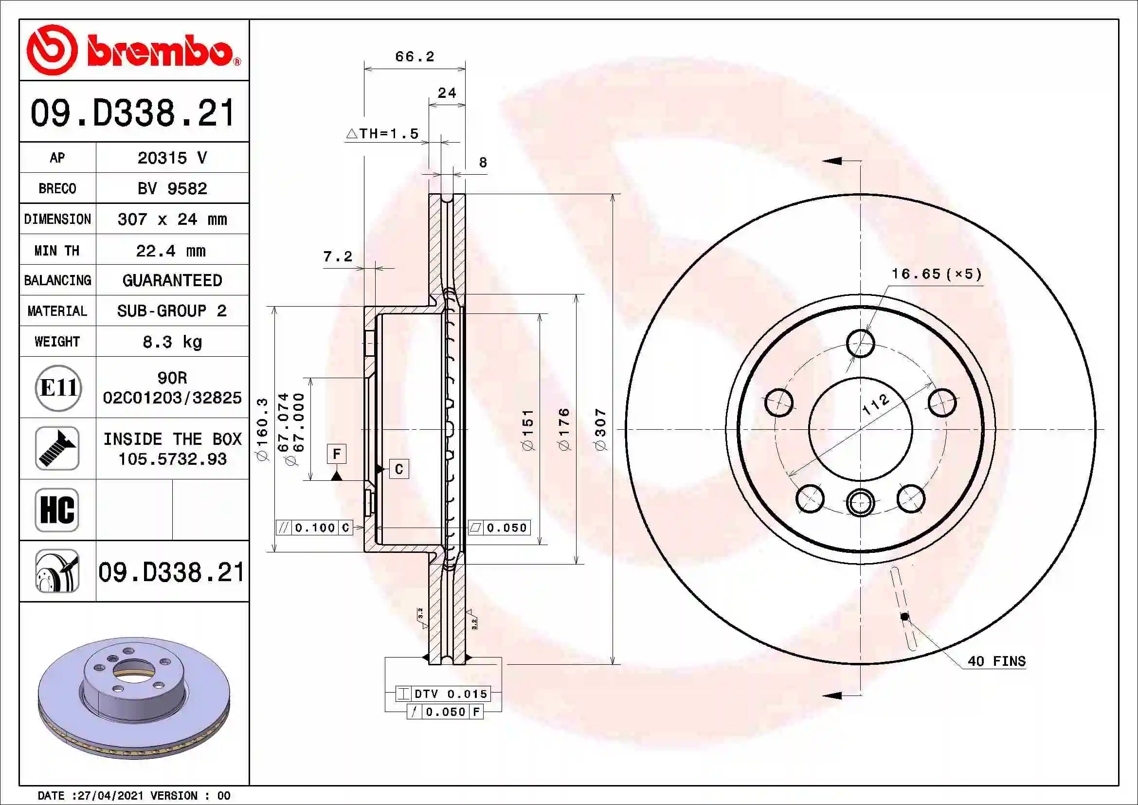 09D33821 Brembo