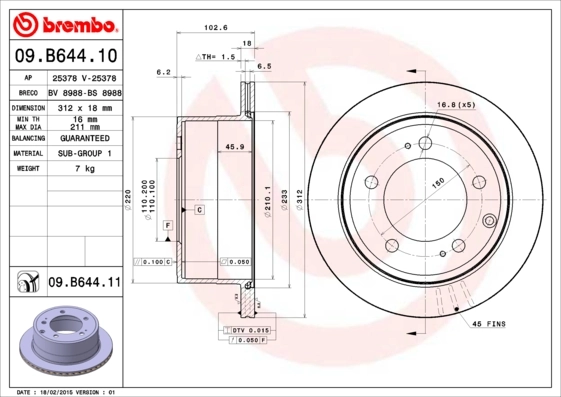 09B64410 Brembo