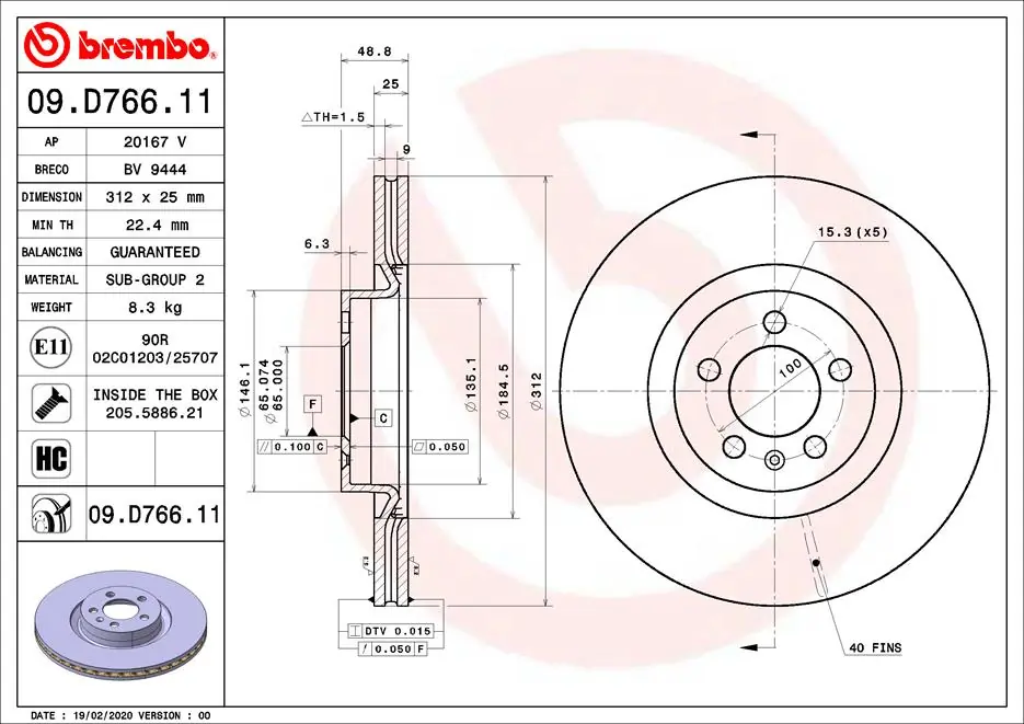 09D76611 Brembo