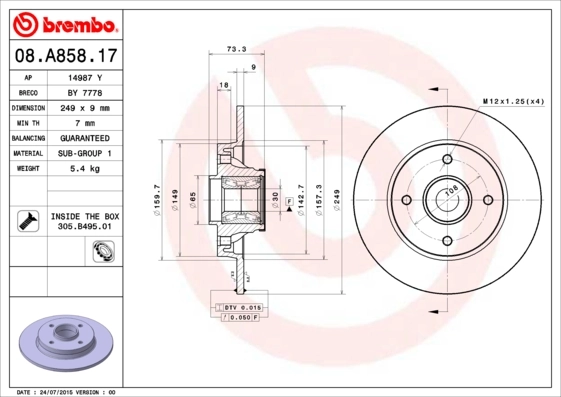 08A85817 Brembo
