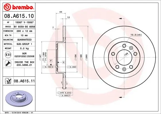 08A61511 Brembo