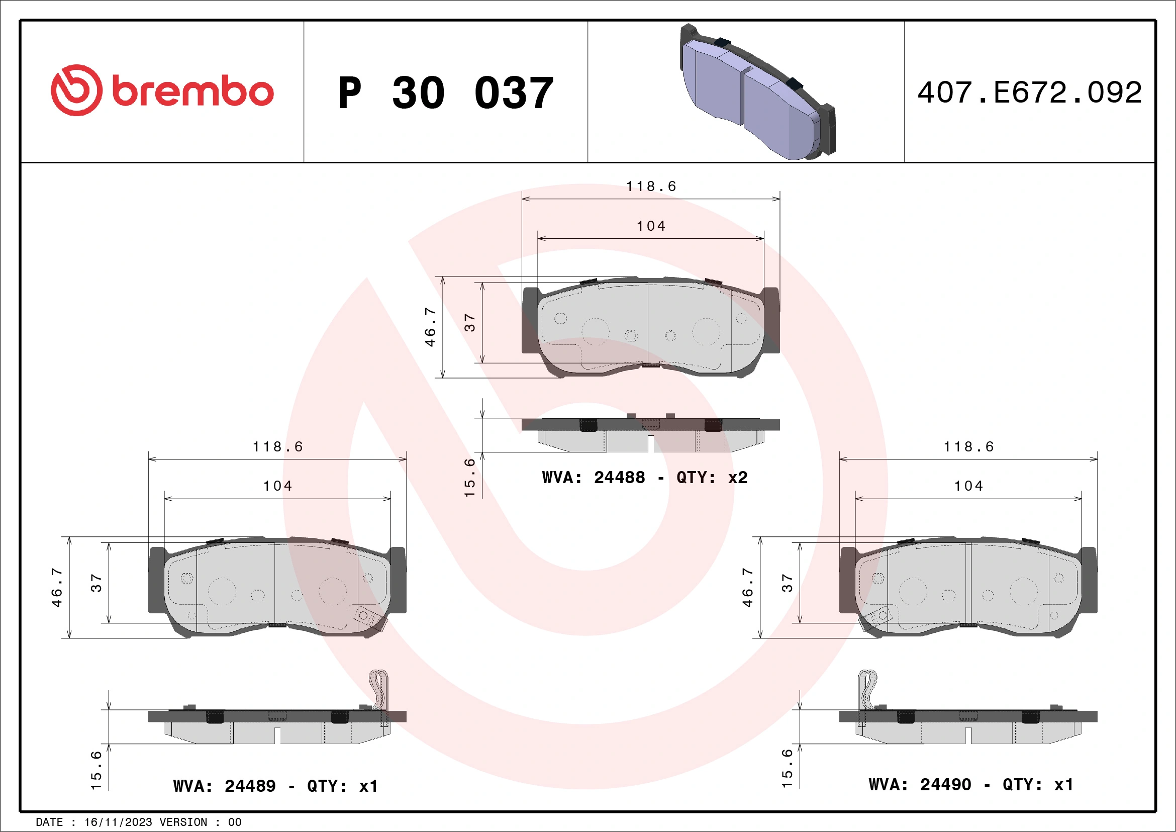 P30037 Brembo