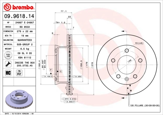09961814 Brembo