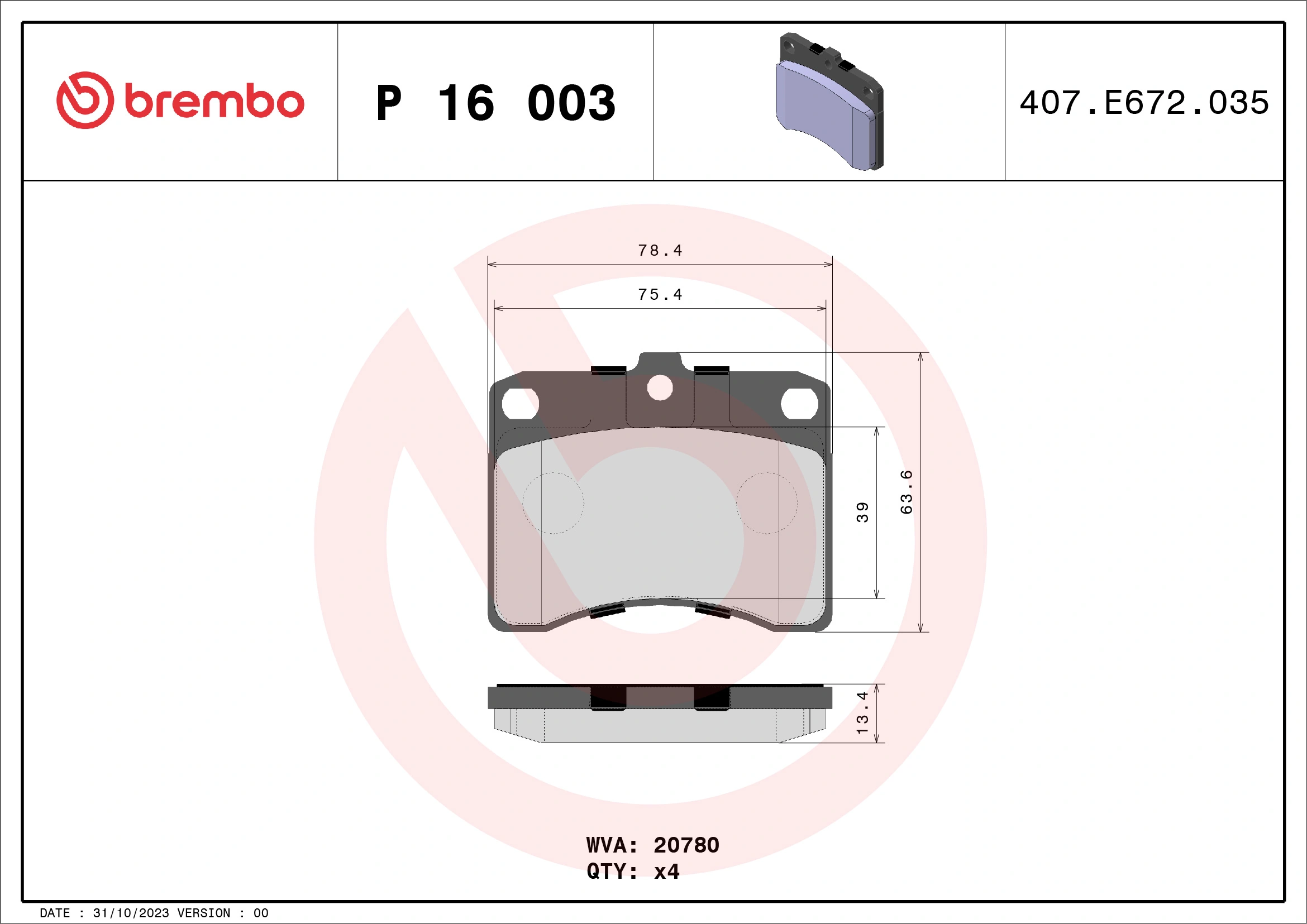 P16003 Brembo