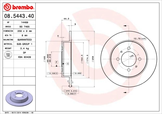 Disco do freio traseiro para Nissan Sunny N14