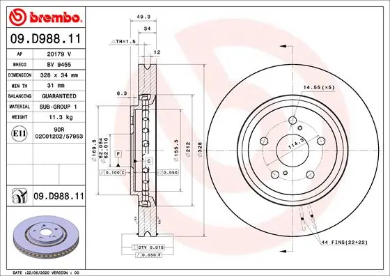 09D98811 Brembo