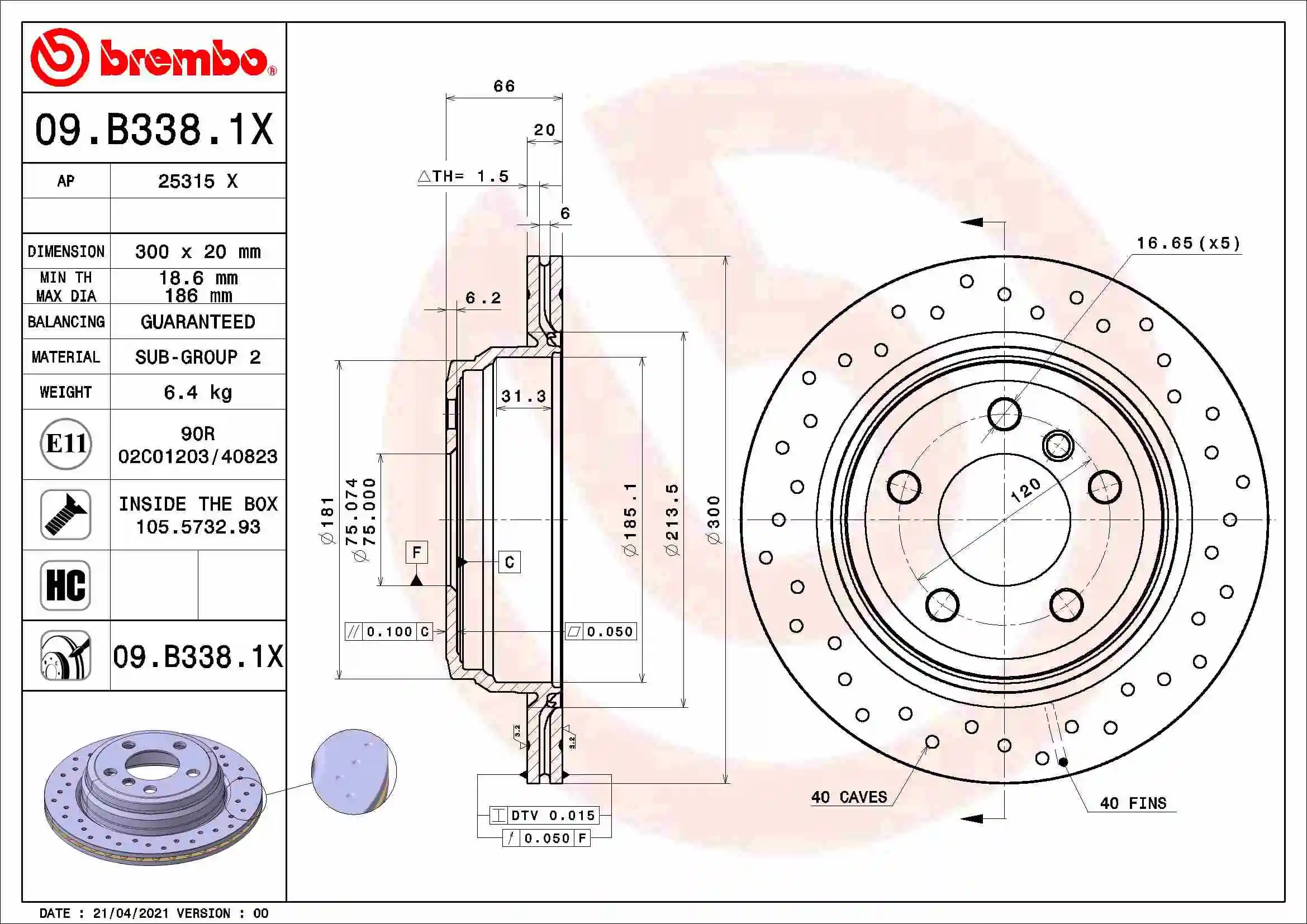 09B3381X Brembo