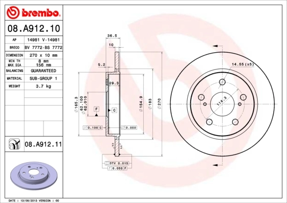 08A91211 Brembo