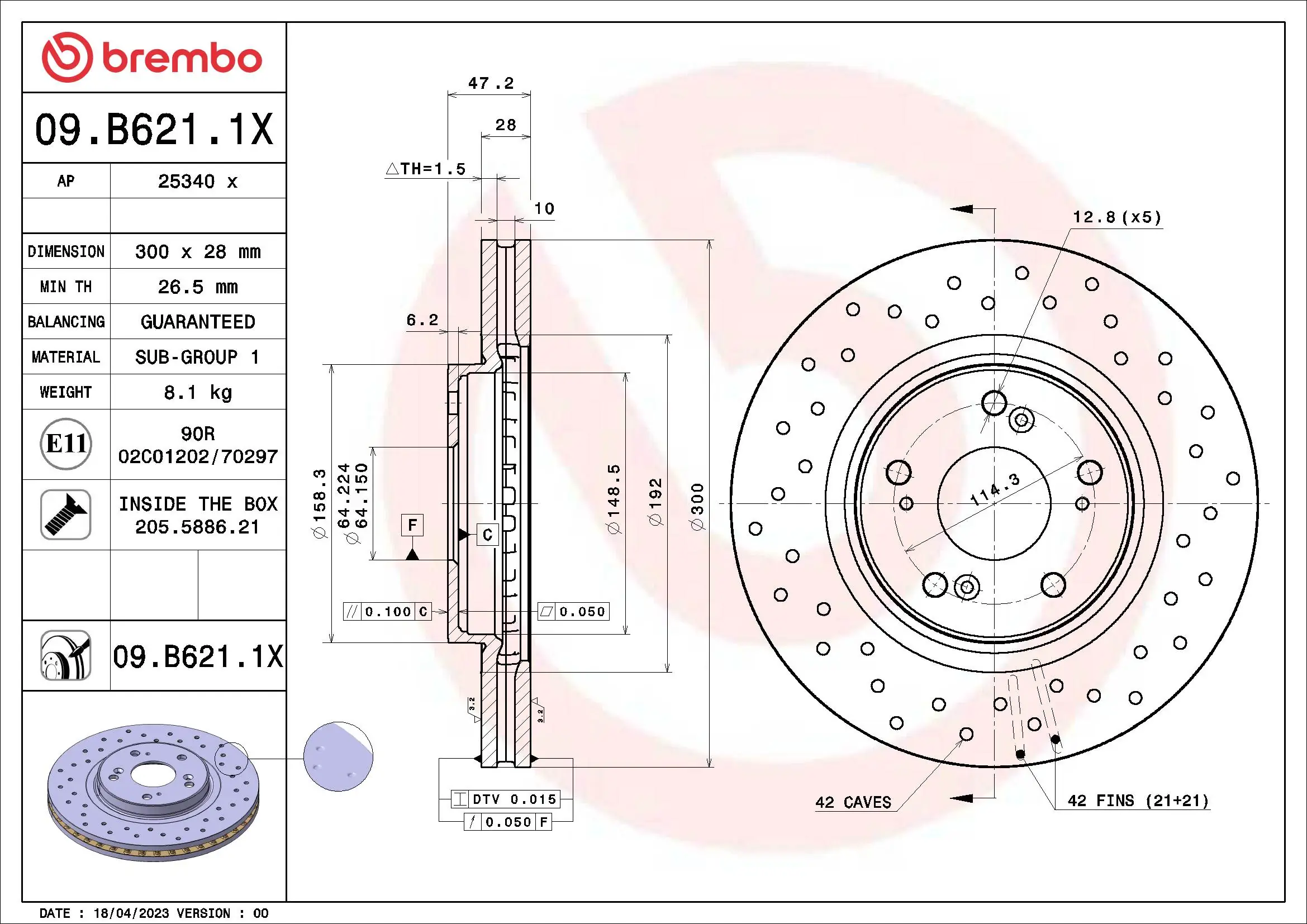 09B6211X Brembo
