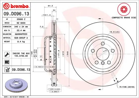 09D09613 Brembo