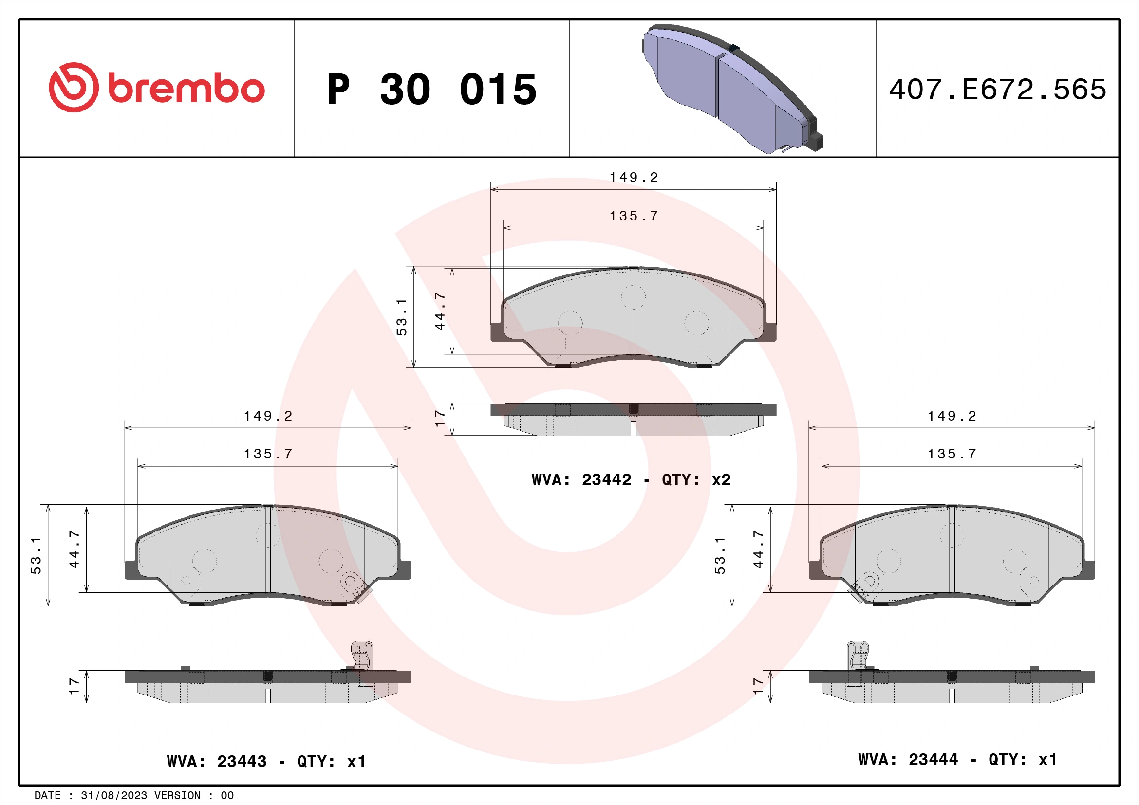 P30015 Brembo