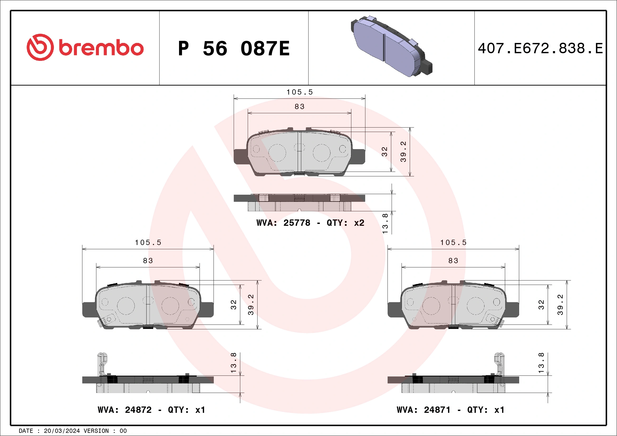 P56087E Brembo