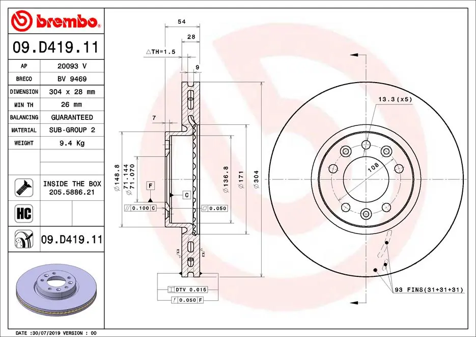 09D41911 Brembo