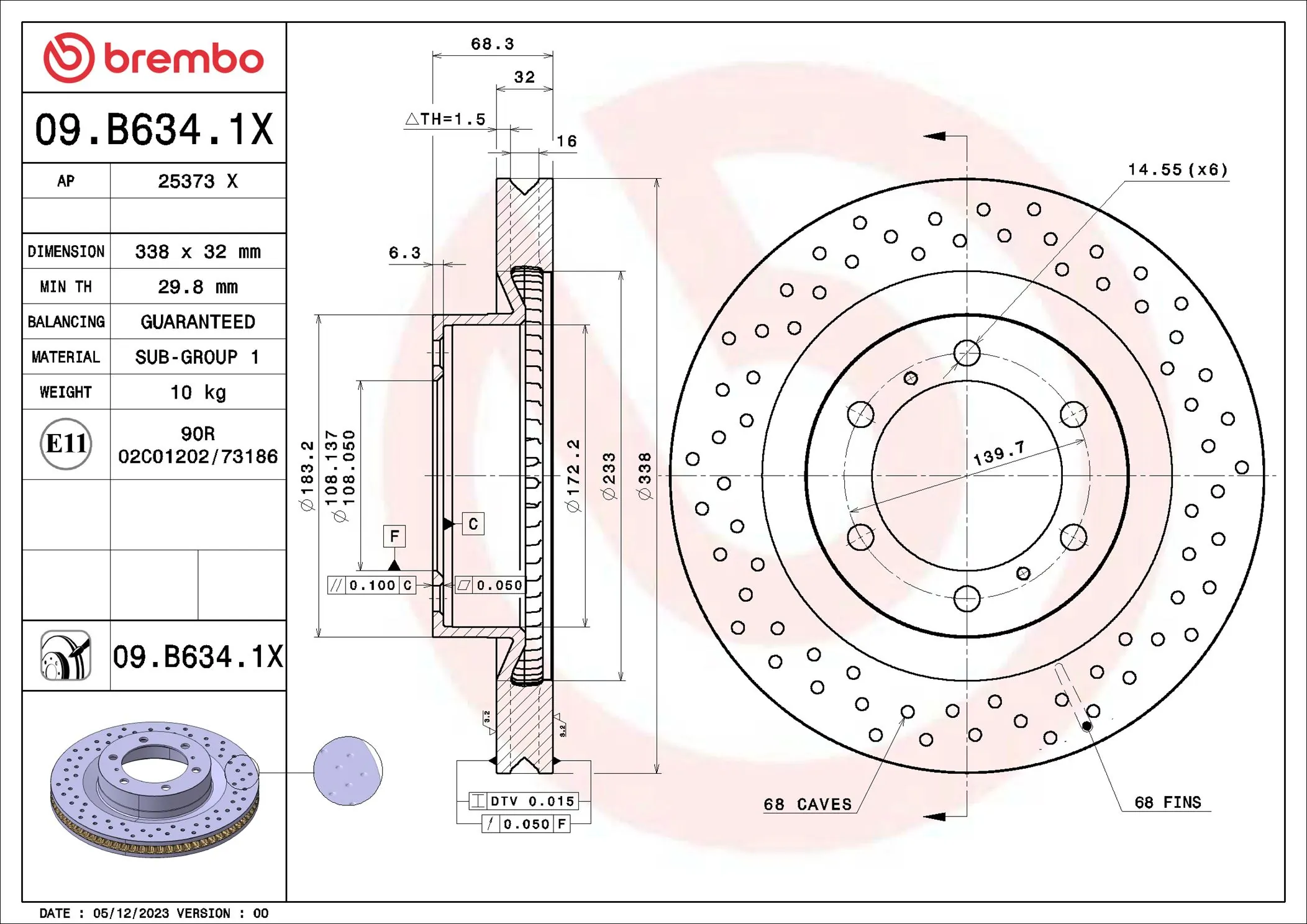 09B6341X Brembo