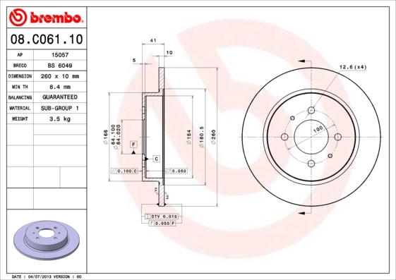 08C06110 Brembo
