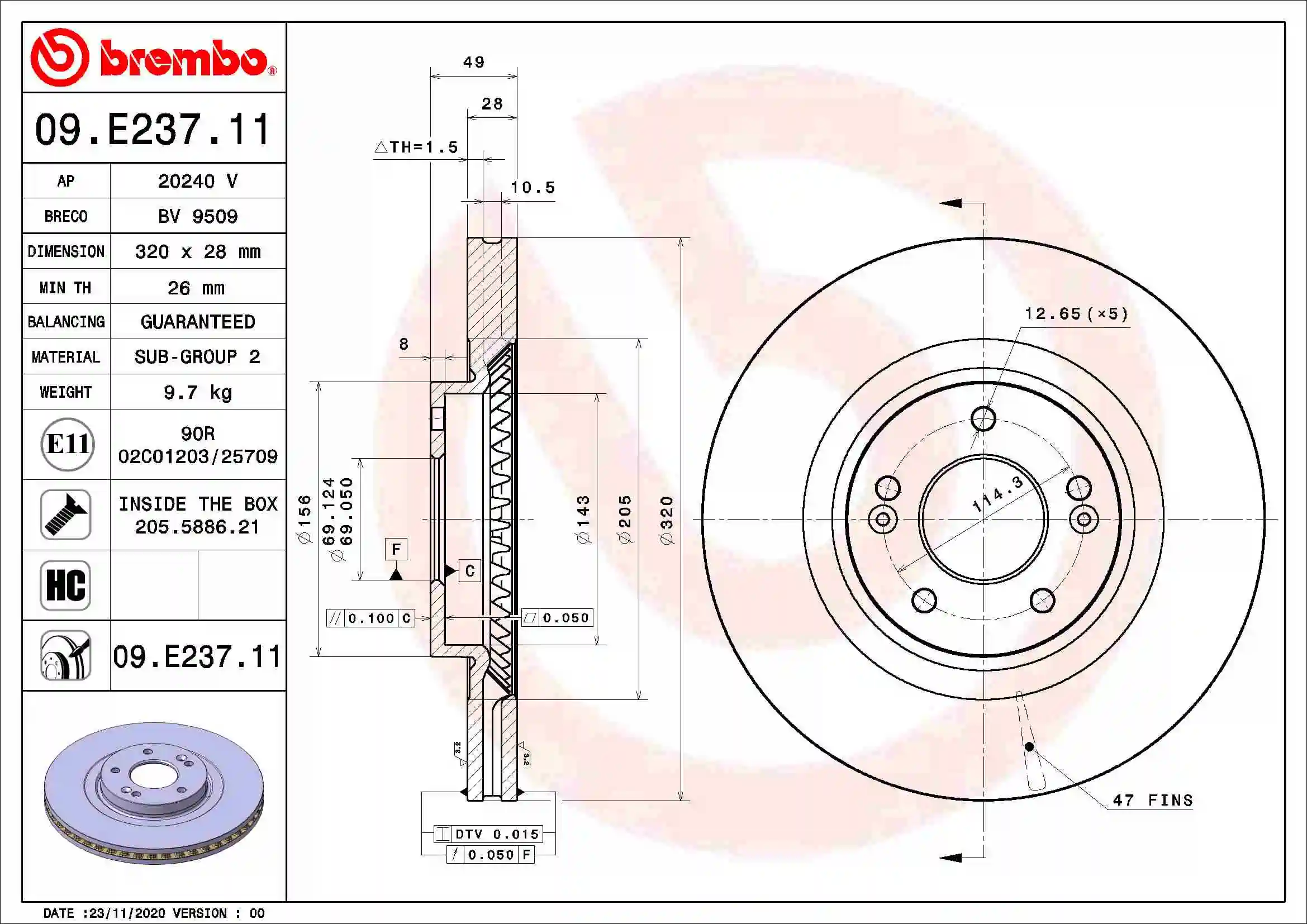 09E23711 Brembo