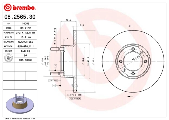 Disco do freio dianteiro Fiat/Alfa/Lancia 1051222014