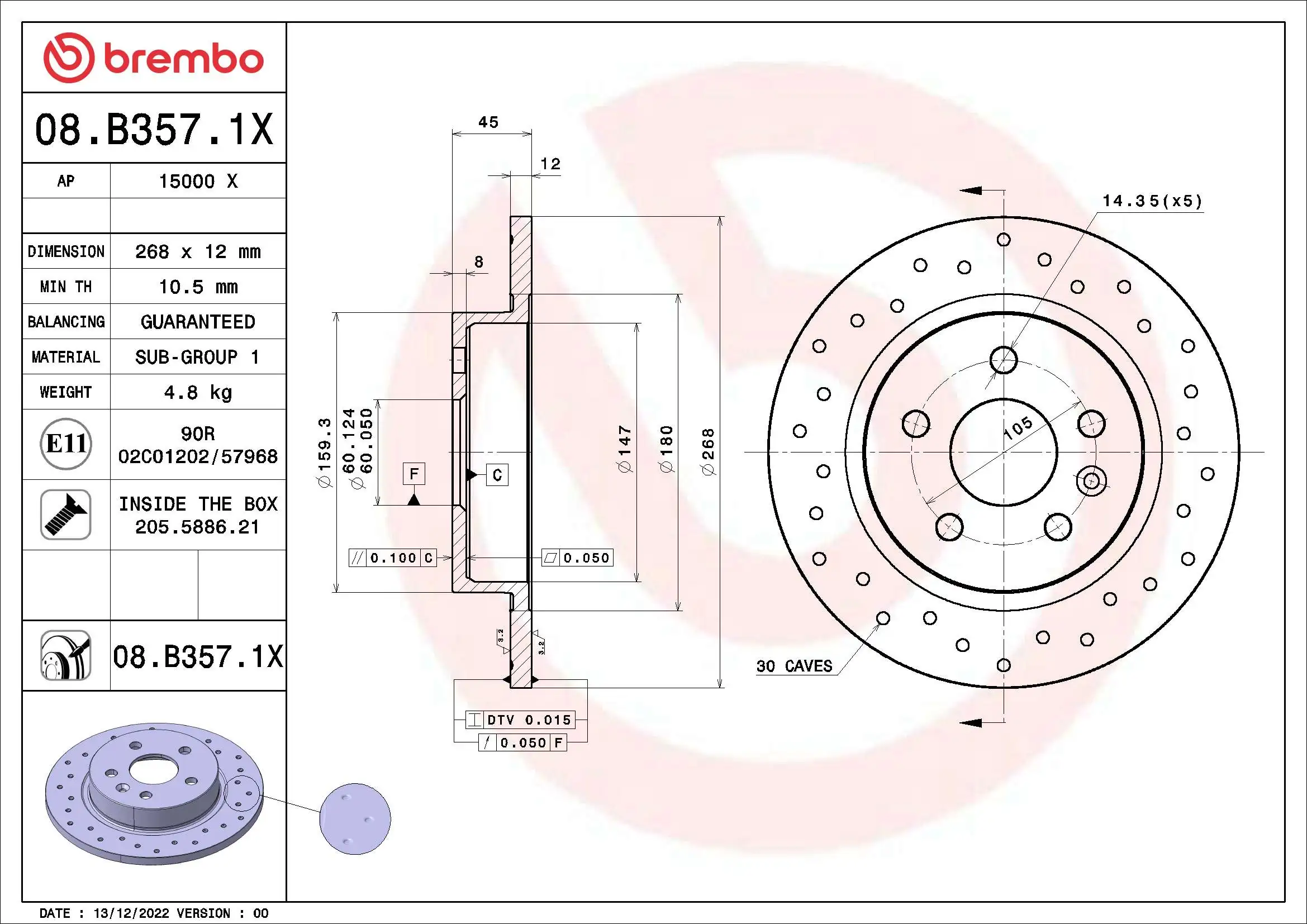 08B3571X Brembo