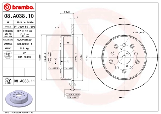 08A03811 Brembo