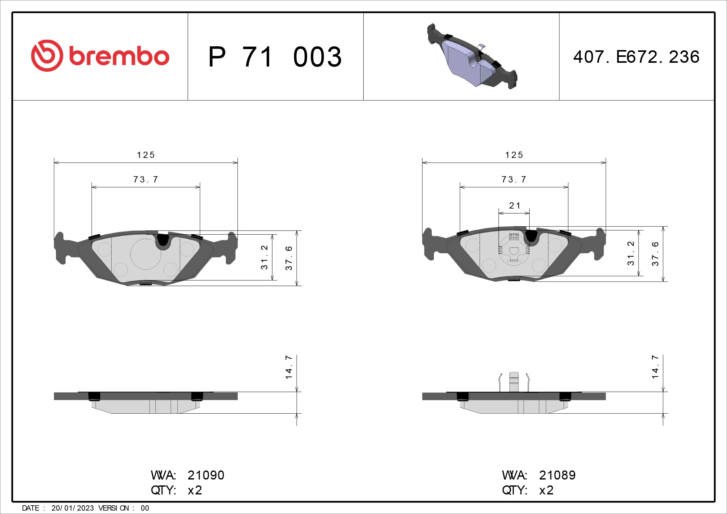 P71003 Brembo