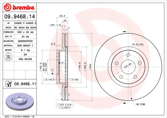 09946811 Brembo