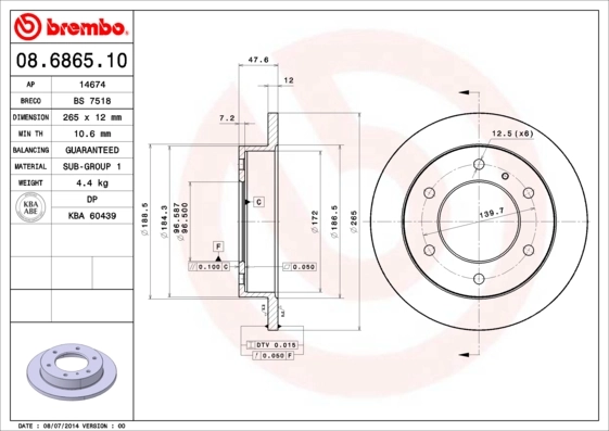 Disco do freio traseiro para Isuzu Trooper UBS
