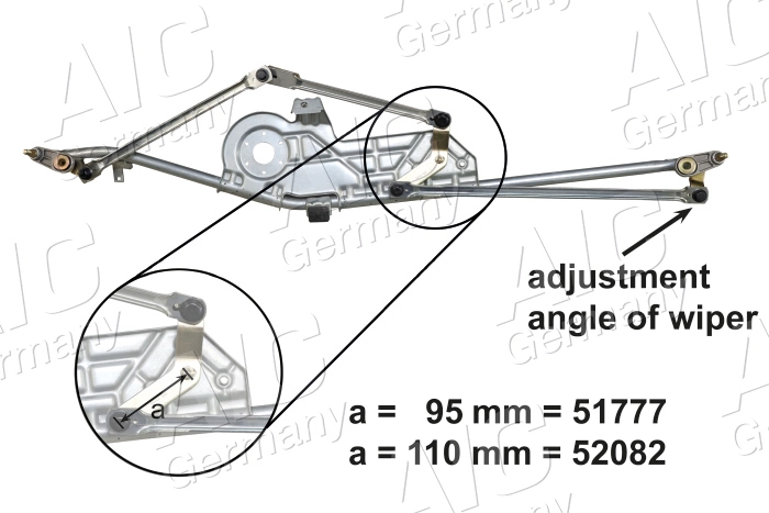 Trapézio de limpador pára-brisas AIC 51777